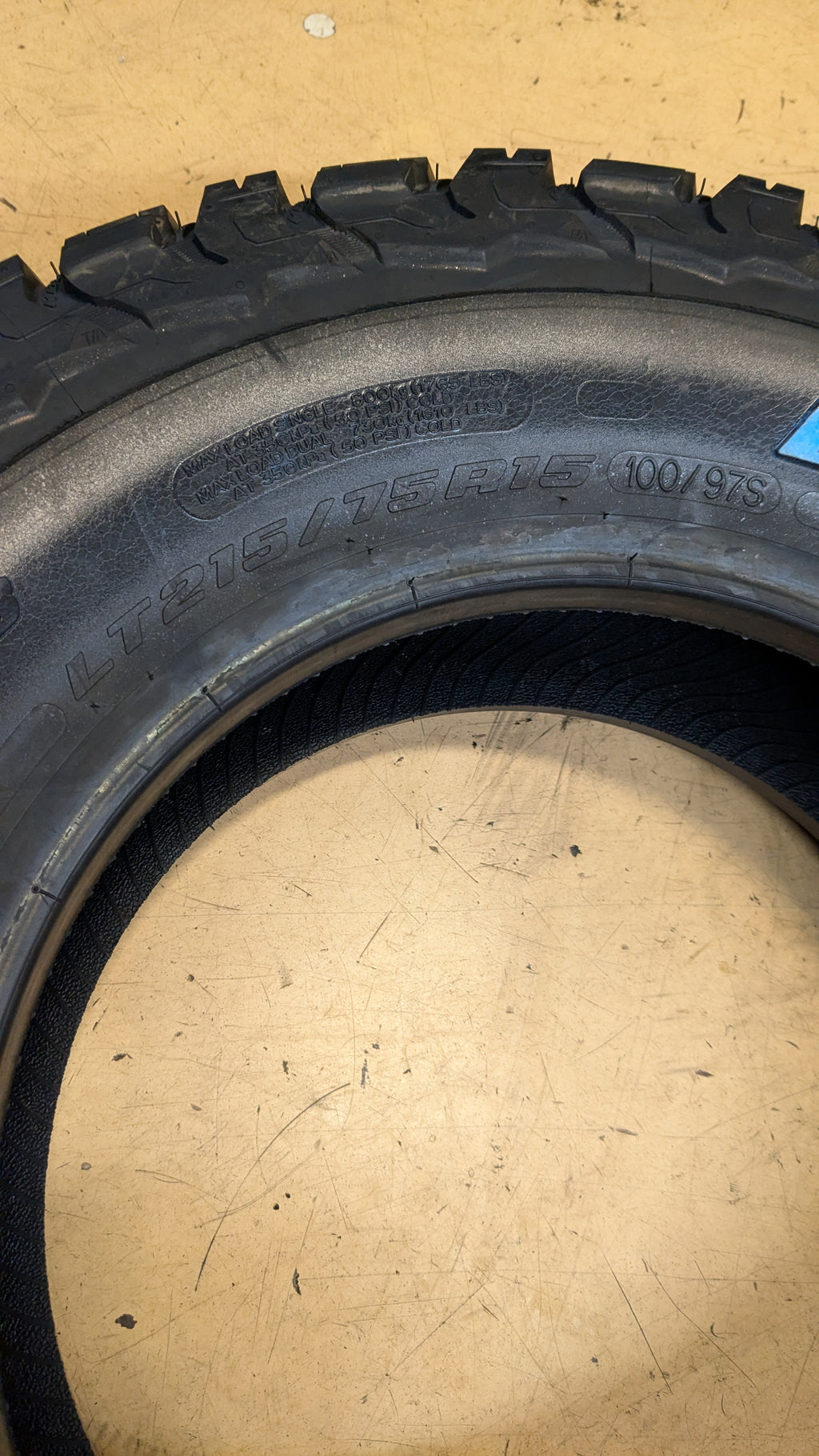 BFGOODRICH ALL-TERRAIN T/A KO3 RWL LT 215 75 15 100/97S 6PLY  TIRE 02161