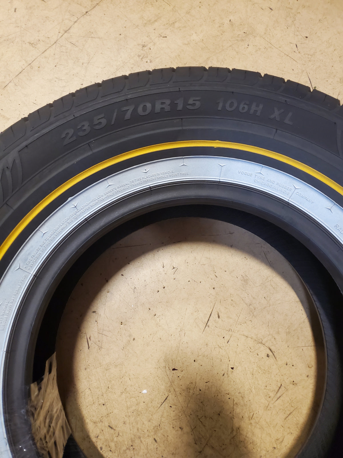 VOGUE CUSTOM BUILT RADIAL BSW P 235 70 15 106H XL TOURING TIRE 03182981