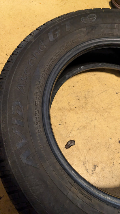 USED 9/32" YOKOHAMA AVID ASCEND GT  BSW P 225 65 17 102H ALL SEASON TIRE 110132755