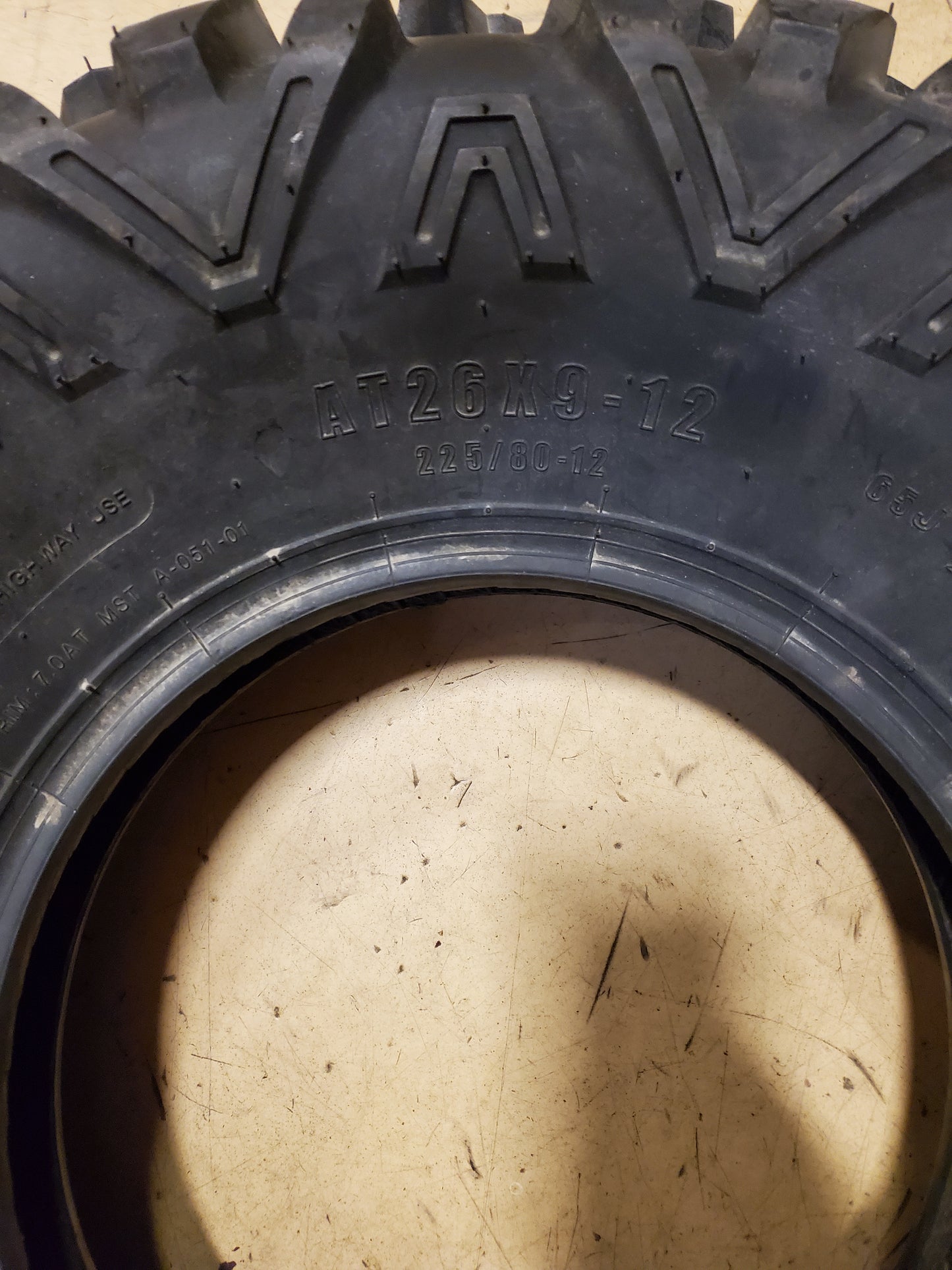 NOS SUNF POWER II BSW AT 26 9 12 65J 6PLY ATV/UTV TIRE A051260912