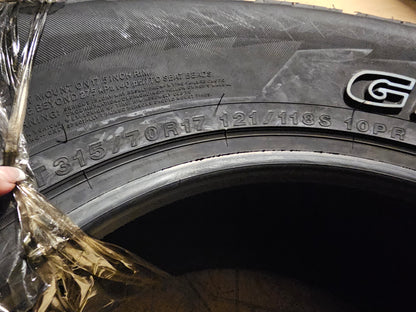 2 YOKOHAMA GEOLANDAR AT LT 315 70 17 121/118S LRE 10PLY ALL TERRAIN  TIRES 1643