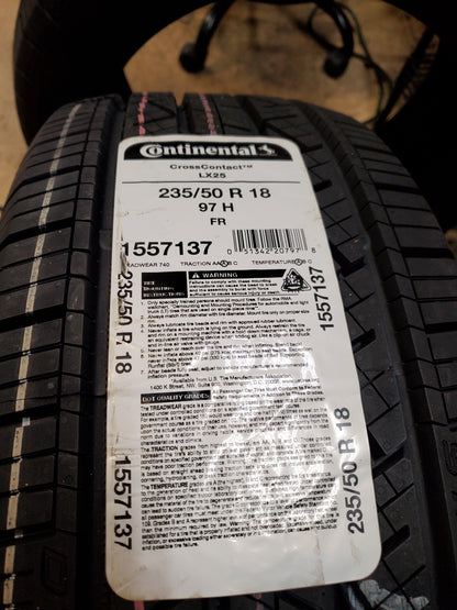 2 CONTINENTAL  CROSSCONTACT LX25 BSW P 235 50 18 97H  ALL SEASON TIRE 1557137
