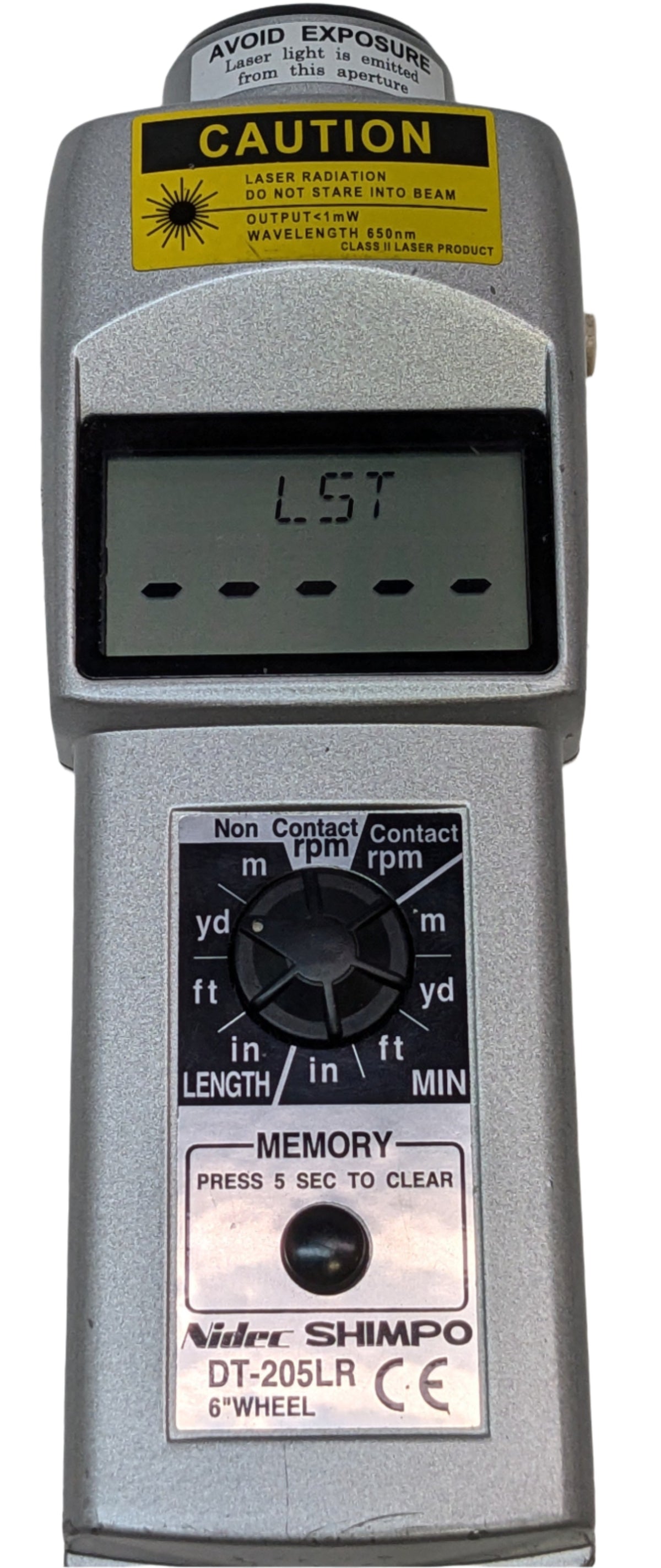 USED SHIMPO DT-205LR COMBINATION LED TACHOMETER, LASER SENSOR, CONTACT ADAPTER FOR USE
