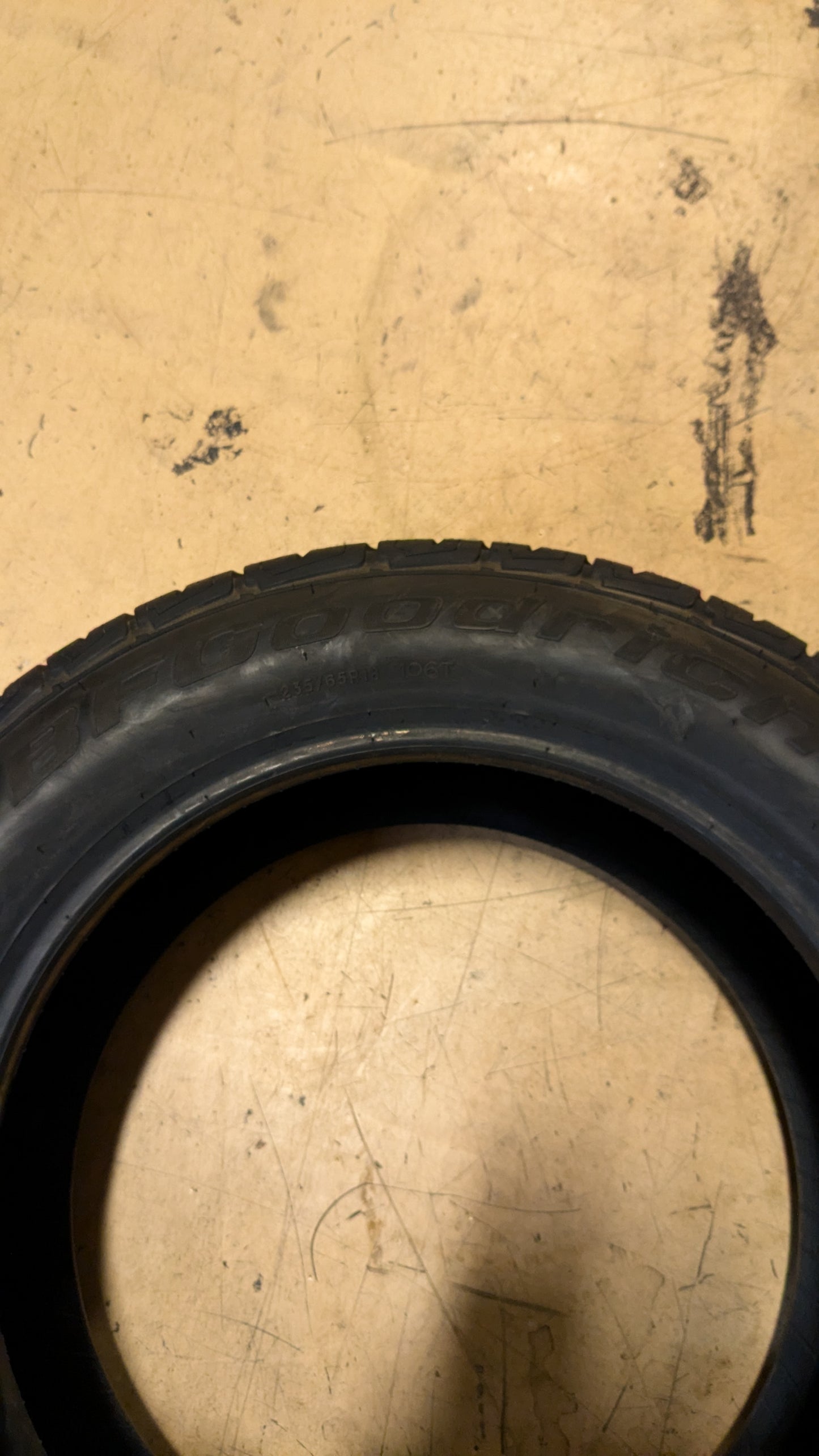 NOS BFGOODRICH ADVANTAGE TA SPORT LT BSW P 235 65 18 106T ALL SEASON TIRE 15340