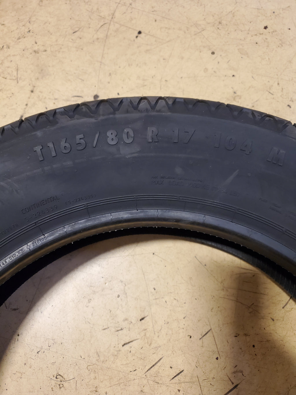 CONTINENTAL SCONTACT BSW T 165 80 17 104M SPARE TIRE 03117230000V