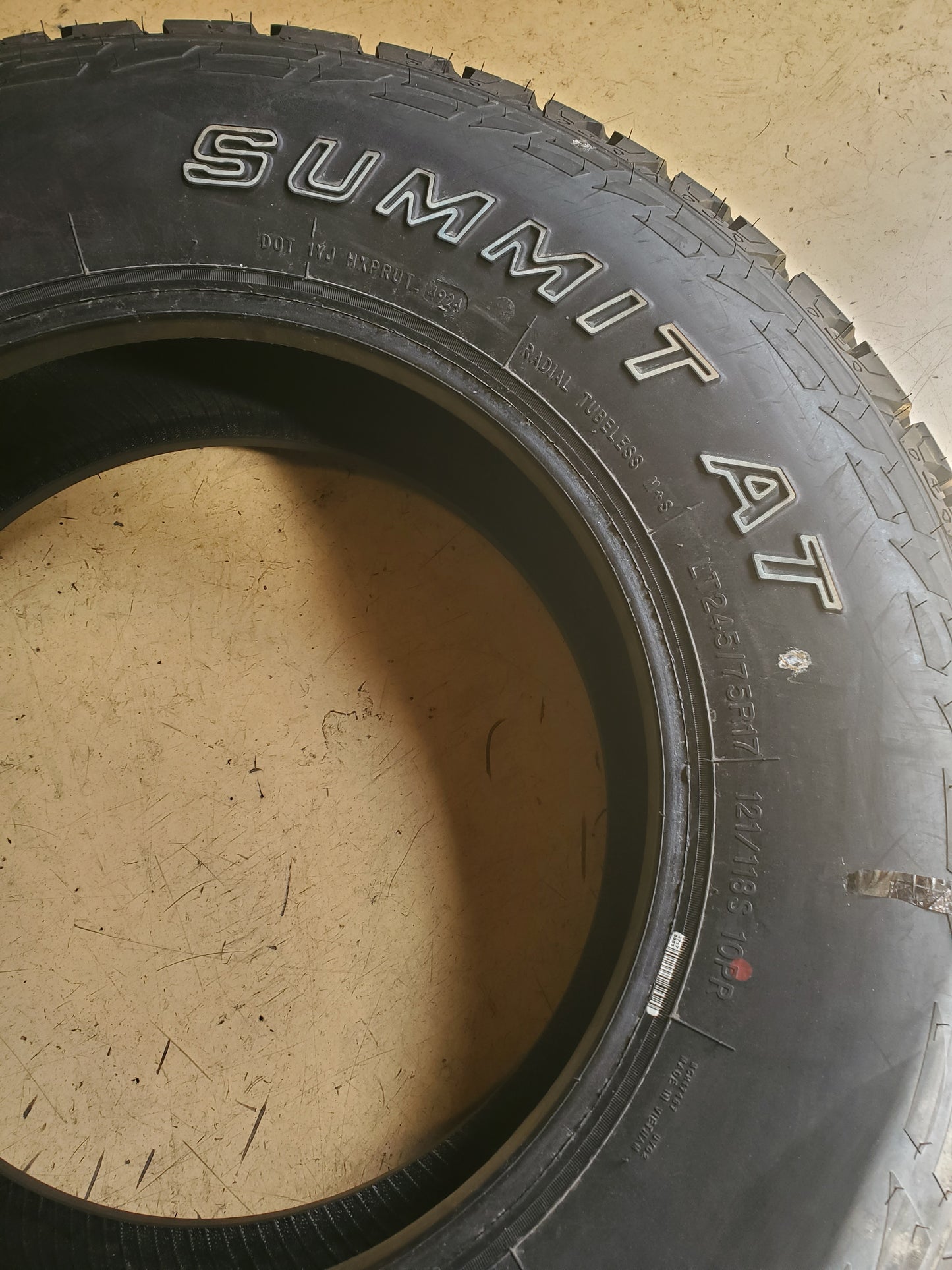 SUMMIT TRAIL CLIMBER AT OWL LT 245 75 17 121/118S 10PLY ALL TERRAIN TIRE 261755