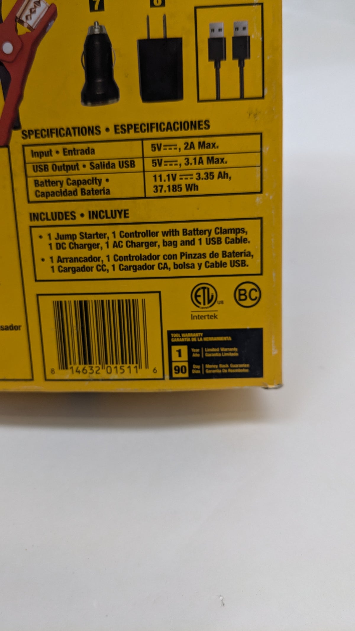 DEWALT DXAELJ16 1600 PEAK AMP JUMP STARTER BATTERY BOOSTER WITH USB POWER STATION
