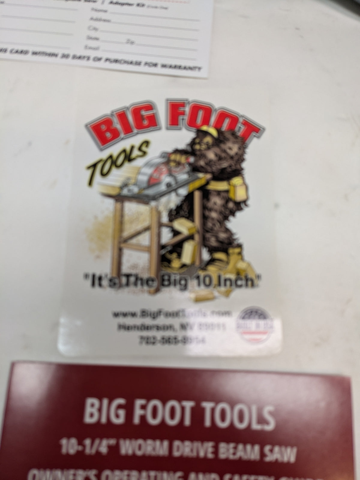 BIG FOOT BF-UG 10-1/4-INCH WORMDRIVE MAGNESIUM CIRCULAR SAW W/ SKIL MOTOR SC-1025SU