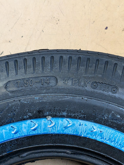 4 BFGOODRICH SILVERTOWN NARROW WHITEWALL 7.50 14 95S 4PLY TIRES 52620