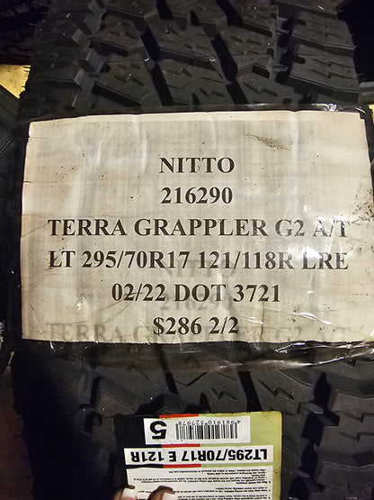 2 NITTO TERRA GRAPPLER G2 TIRES 295 70 17 121/118R LRE 10PLY ALL SEASON TIRES 216290