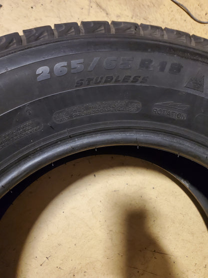 USED 8.5/32” MICHELIN LATITUDE X-ICE BSW P 265 65 18 114T WINTER TIRE 23064