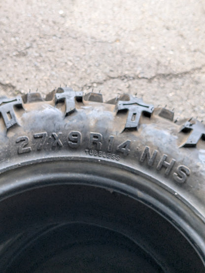 NOS GBC SPARTACUS BSW AT 27 9 14 8 PLY ATV/UTV TIRE AE142709SP