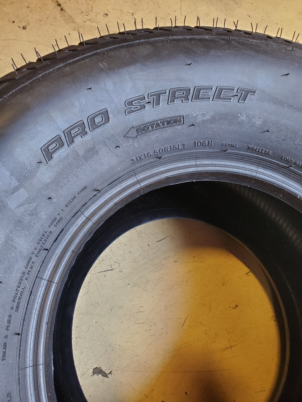 HOOSIER PRO STREET BSW LT 31 16.5 15 106H COMPETITION TIRE 19300