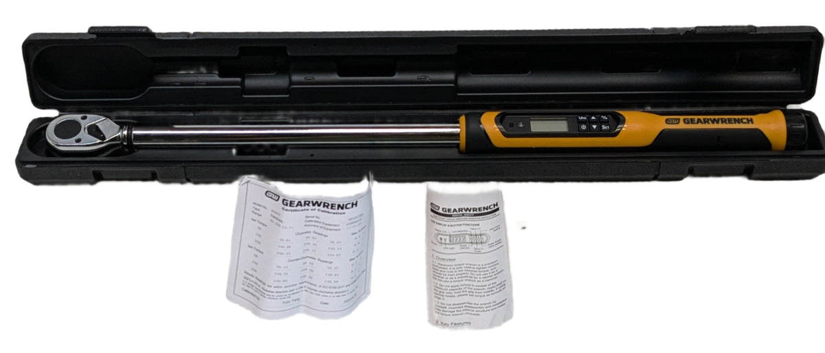 GEARWRENCH 1/2" DRIVE ELECTRONIC TORQUE WRENCH 25-250 FT/LBS 85077