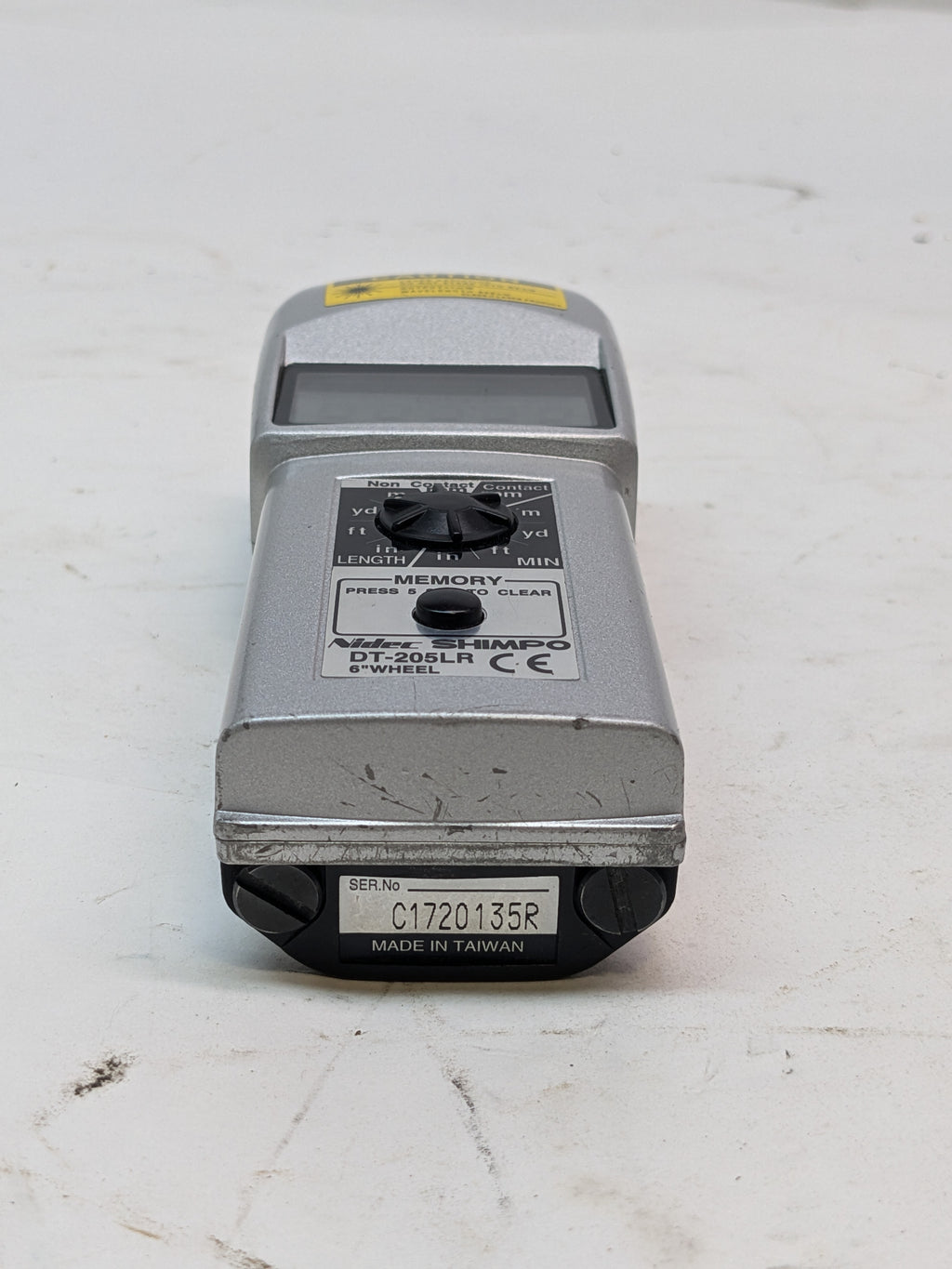 USED SHIMPO DT-205LR COMBINATION LED TACHOMETER, LASER SENSOR, CONTACT ADAPTER FOR USE