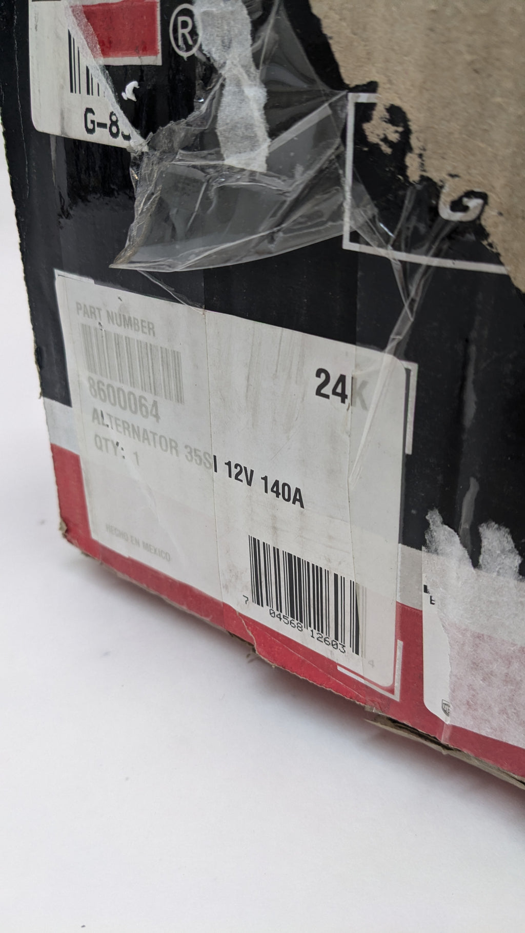 DELCO REMY ALTERNATOR 35SI MODEL 12V 140A 1/4 B+ OUTPUT TERMINAL J180 HINGE 8600064