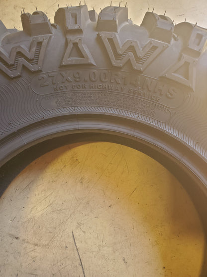 NOS OTR WIZZARD R2 BSW 27 9 14 6PLY LAWN TIRE T1830627900R14