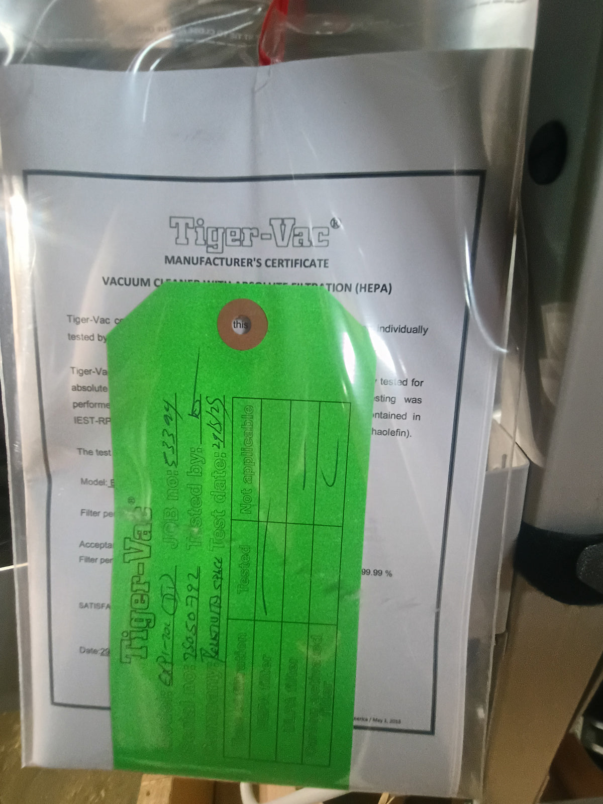 TIGER-VAC EXP1-20 (DT) RE HEPA (MSF) 120V 110364A