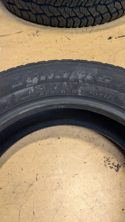 2 NOS HANKOOK DYNAPRO HT  BSW P 225 65 17 102H ALL SEASON TIRE 1014070