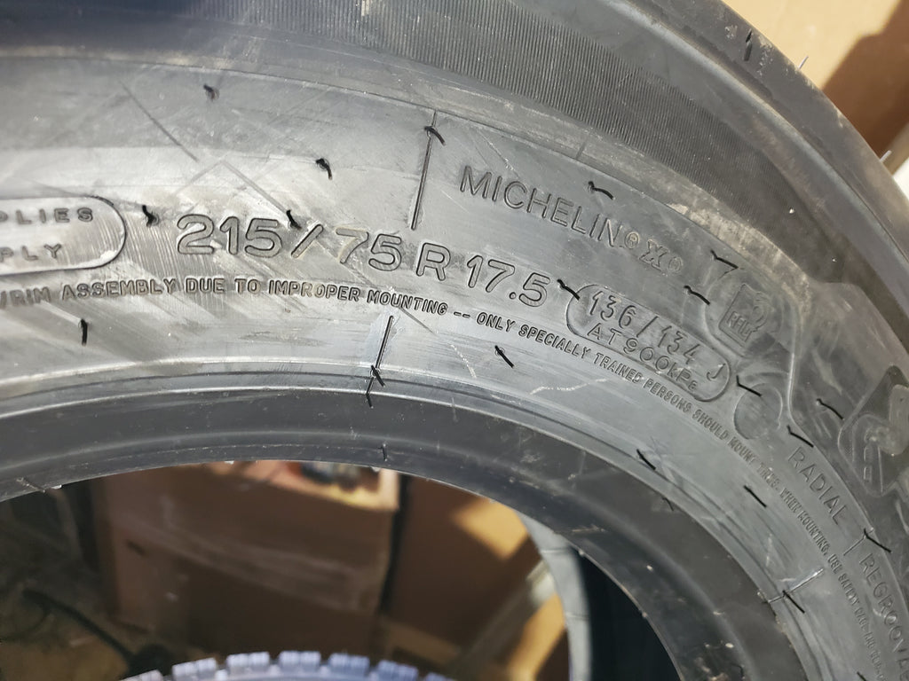 MICHELIN X MULTI BSW LT 215 75 17.5 136/134J 18PLY TRAILER TIRE 24581