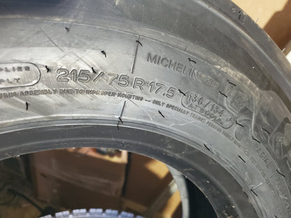 MICHELIN X MULTI BSW LT 215 75 17.5 136/134J 18PLY TRAILER TIRE 24581