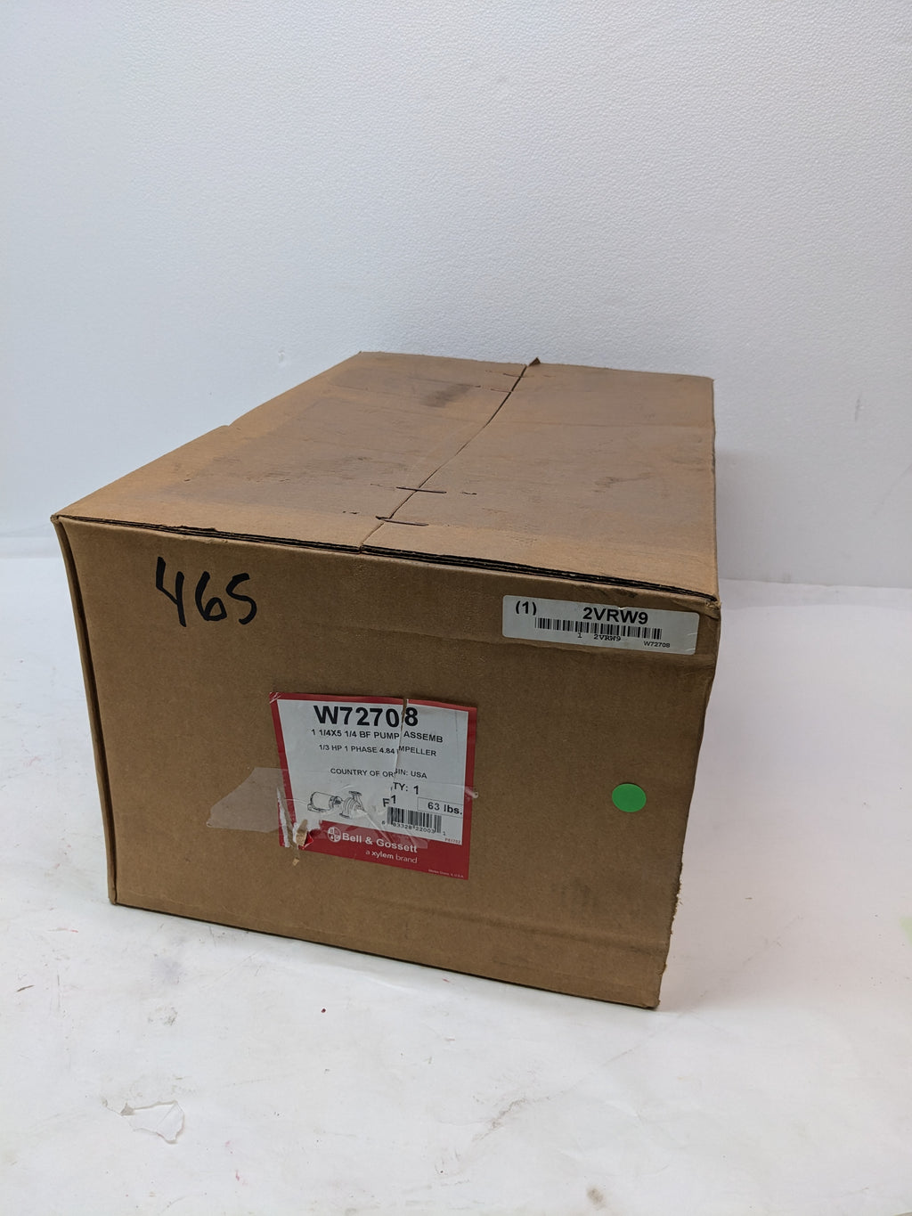 BELL & GOSSETT 605S SERIES 60 PUMP W72708 2VRW9 172708LF