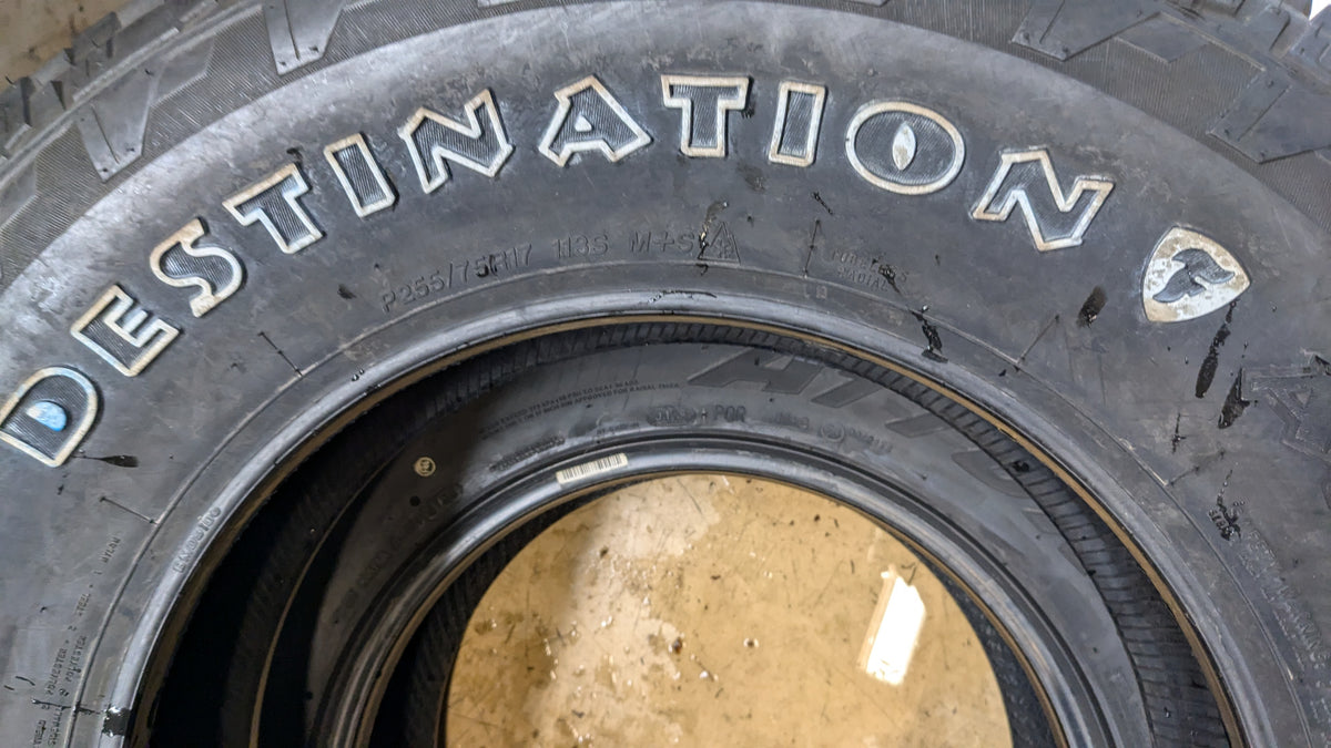4 FIRESTONE DESTINATION AT2 OWL P 255 75 17 113S ALL TERRAIN TIRE 014349