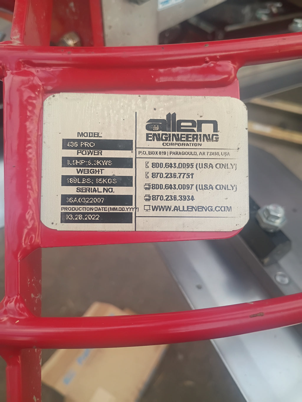 36" PRO ALLEN ENGRINEERING WALK BEHIND TROWEL 5.5HP