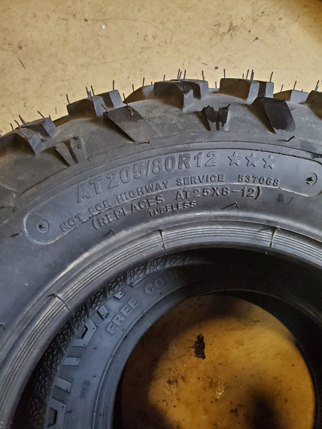 NOS CARLISLE BADLANDS XTR BSW AT 205 80 12 ATV/UTV TIRE 537068