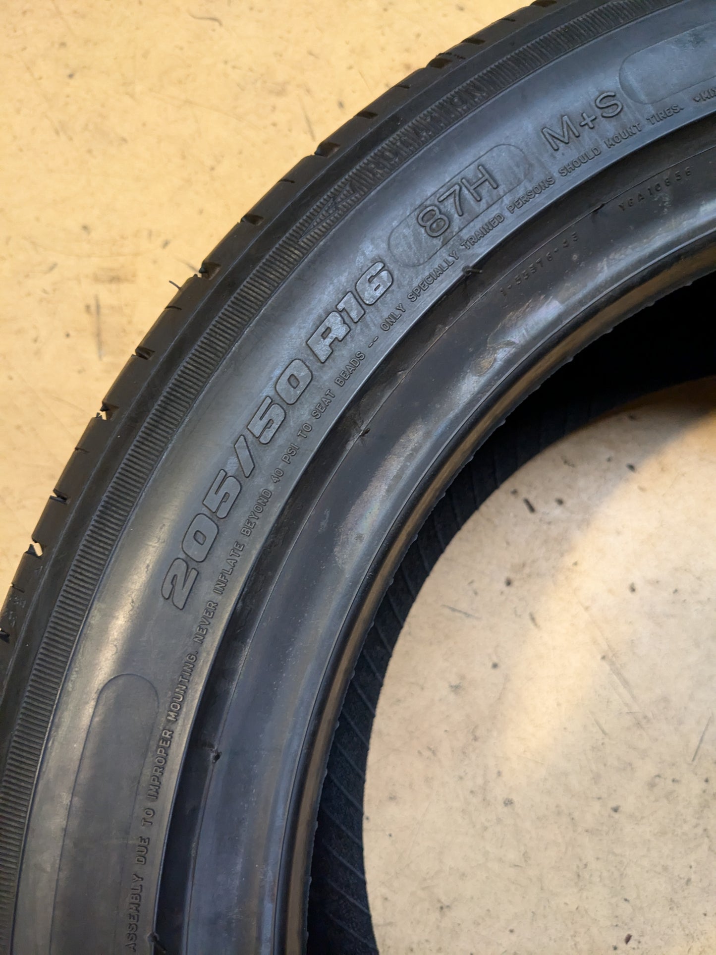 NOS BFGOODRICH G-FORCE SUPER SPORT A/S BSW P 205 50 16 87H PERFORMANCE TIRE 16626