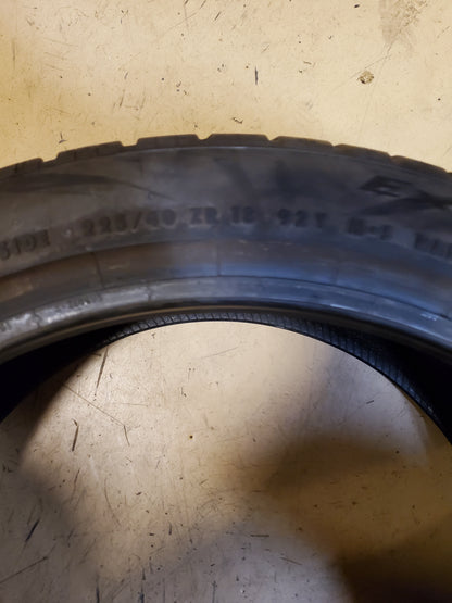 USED CONTINENTAL EXTREMECONTACT DWS06 PLUS BSW P 225 40 18 92Y UHP TIRE 15572730000