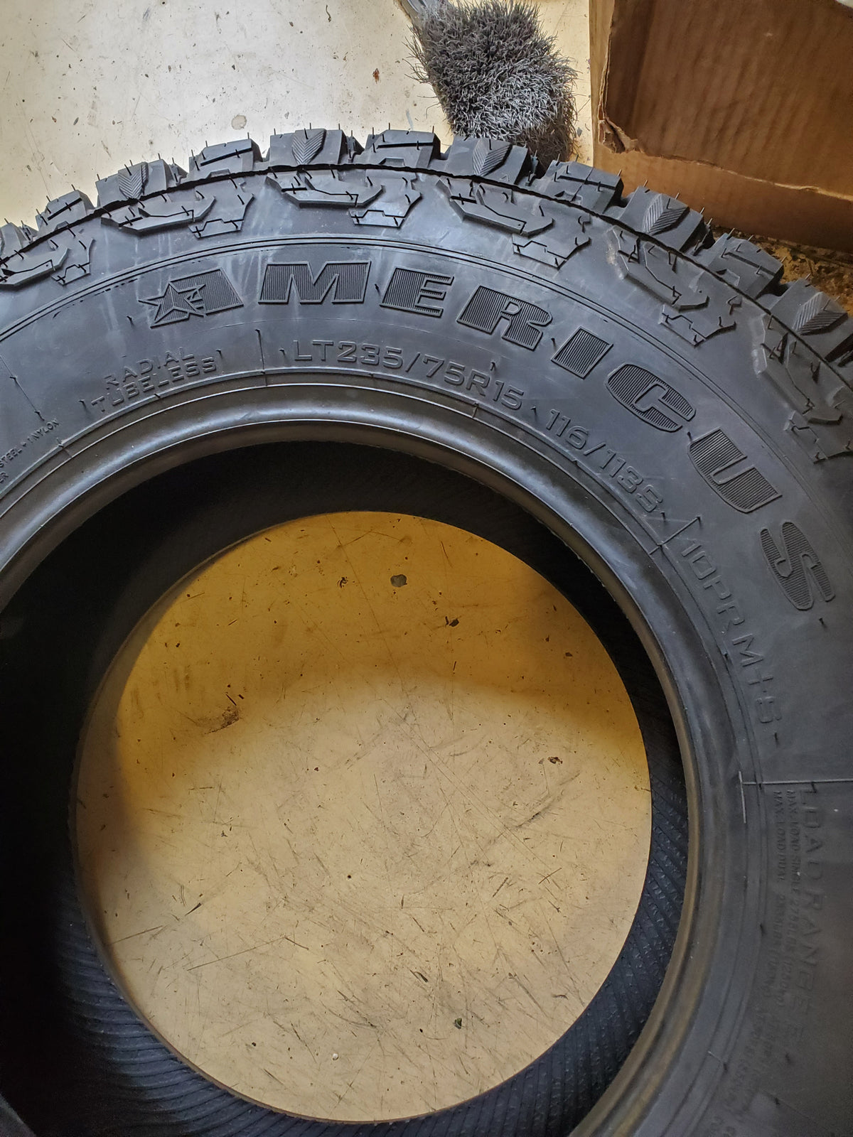 2 AMERICUS RUGGED A/TR BSW LT 235 75 15 116/113S 10PLY ALL TERRAIN TIRE AMD1723