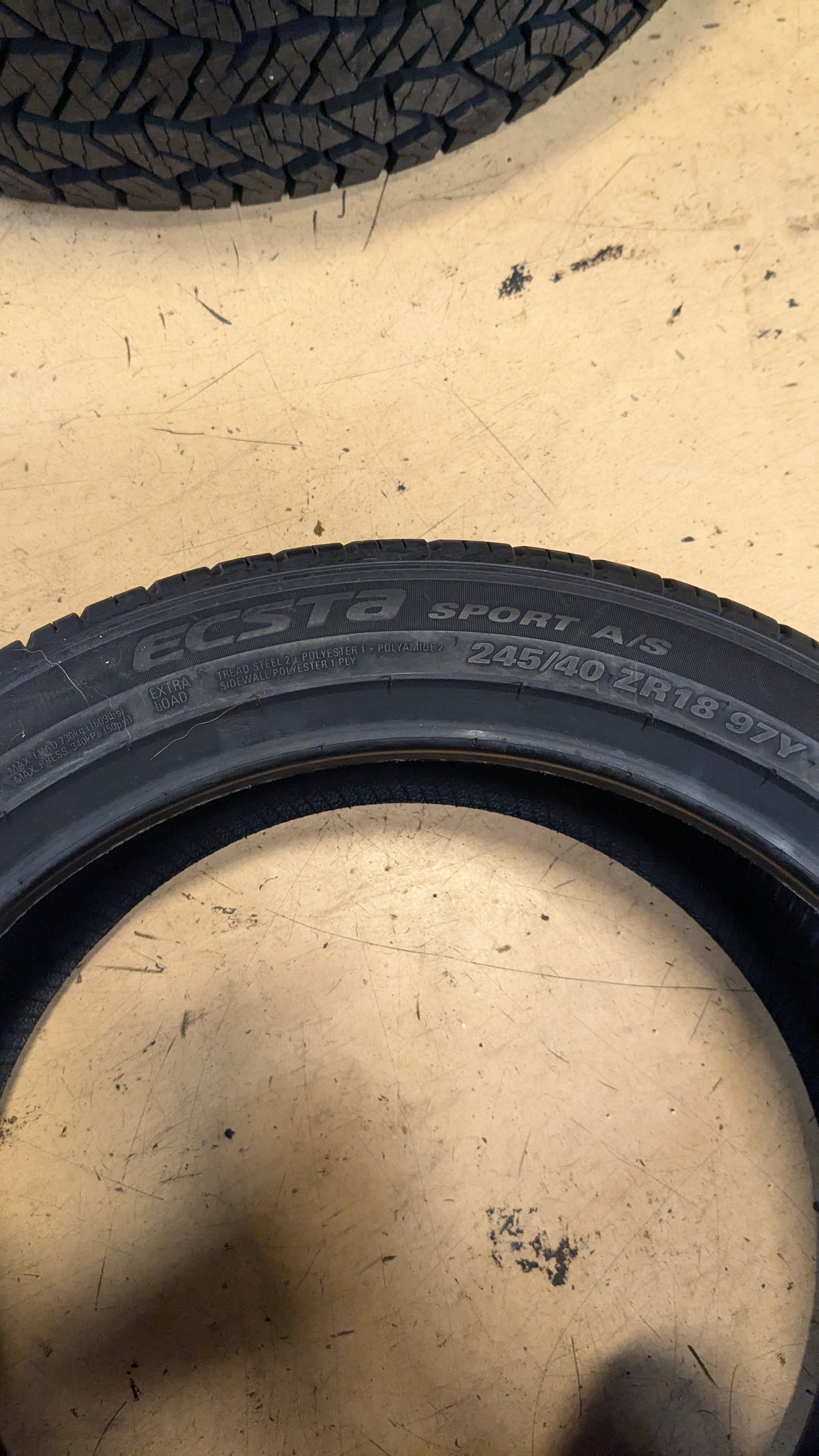 KUMHO ECSTA SPORT A/S PA71 BSW P 245 40 18 97Y XL ALL SEASON TIRE 2373663