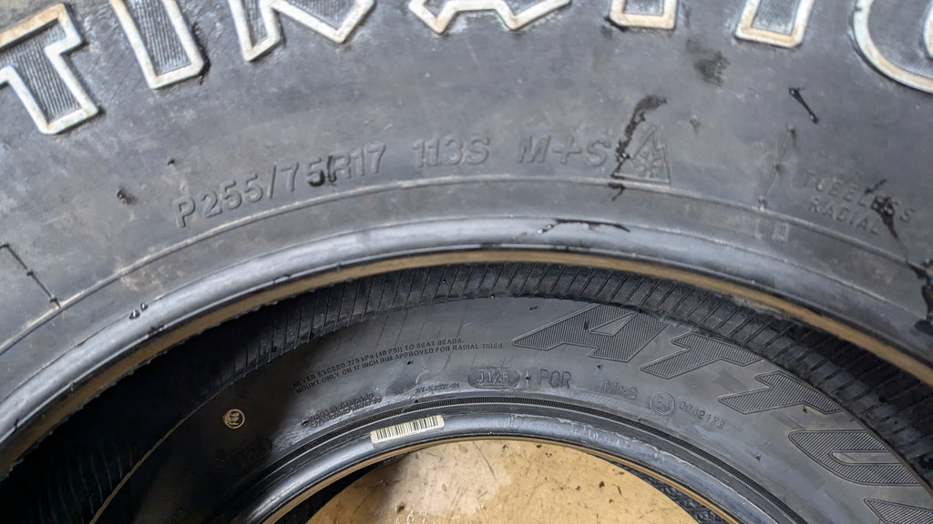 4 FIRESTONE DESTINATION AT2 OWL P 255 75 17 113S ALL TERRAIN TIRE 014349