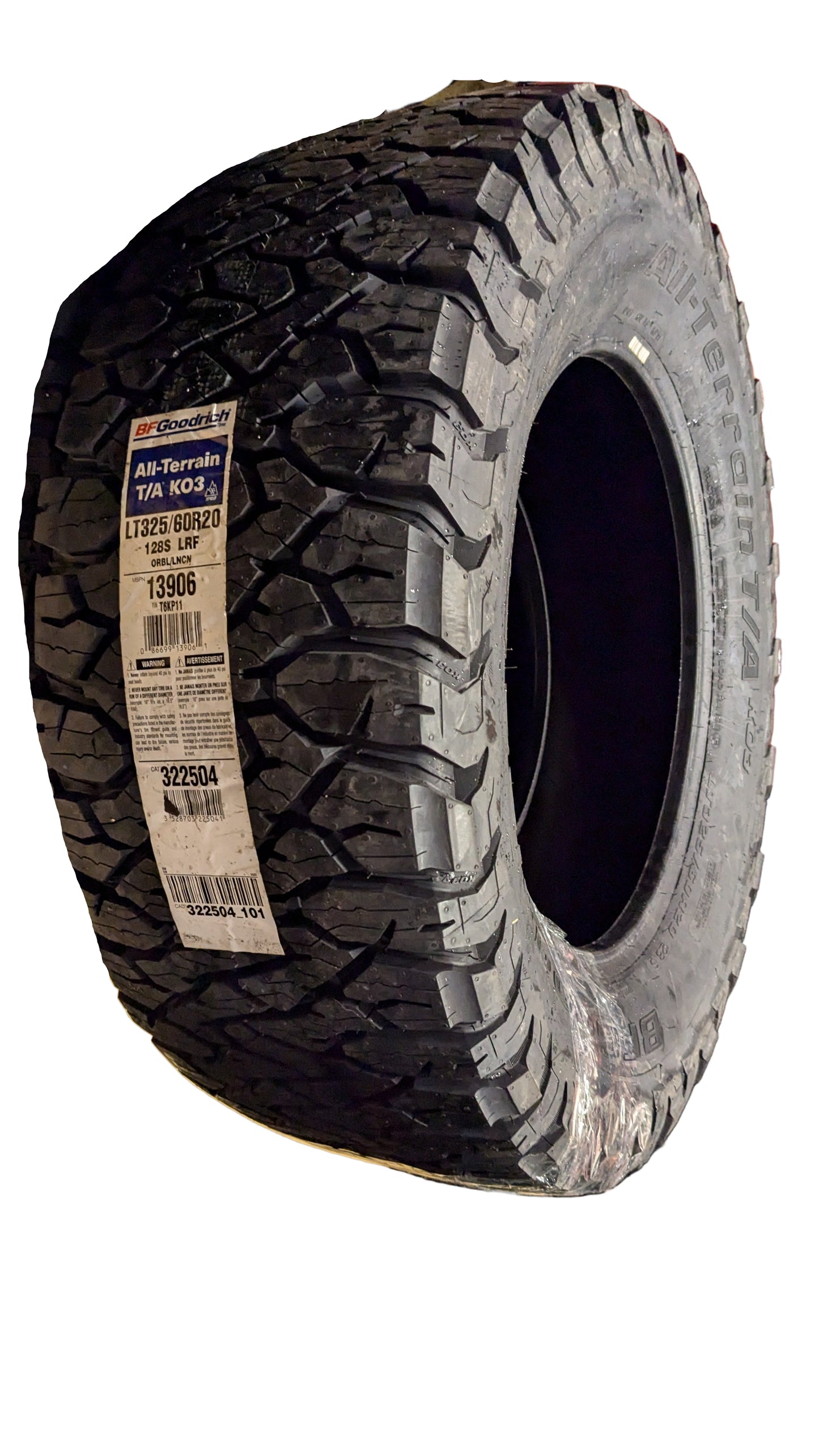 BFGOODRICH ALL TERRAIN T/A KO3 BSW LT 325 60 20 128S 12PLY ALL TERRAIN TIRE 13906