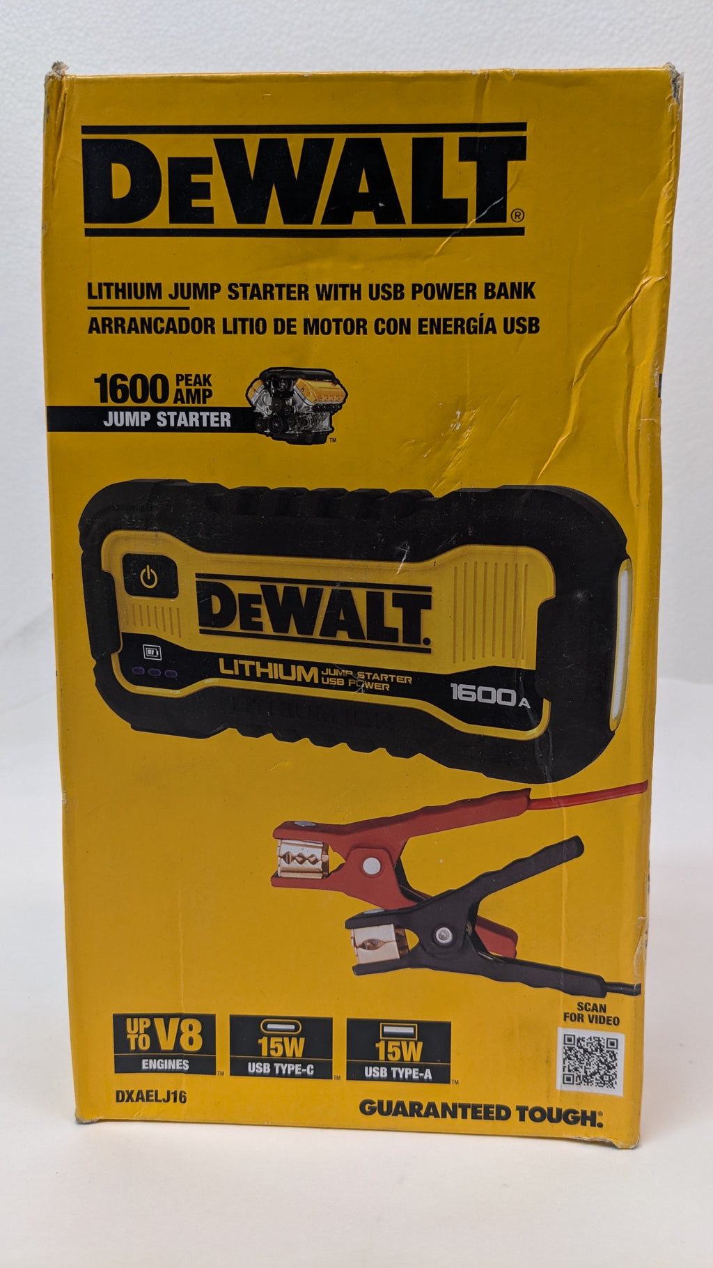 DEWALT DXAELJ16 1600 PEAK AMP JUMP STARTER BATTERY BOOSTER WITH USB POWER STATION