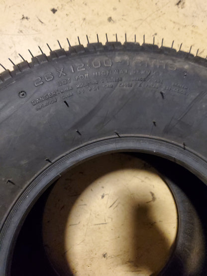 CARLISLE TURF TRAC R/S 122A3 BSW 26 12 12 10PLY LAWN TIRE 50D363