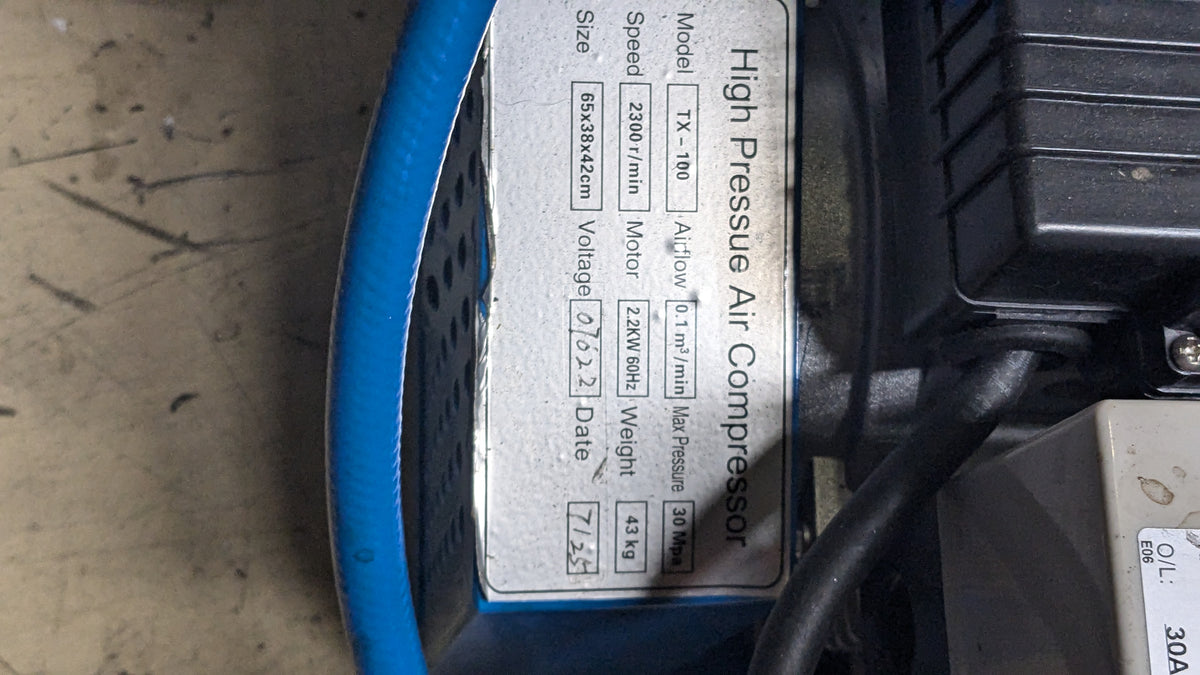 TUXING DRIVING AIR COMPRESSOR HIHG PRESSURE 100I/MIN 4500PSI TX-100