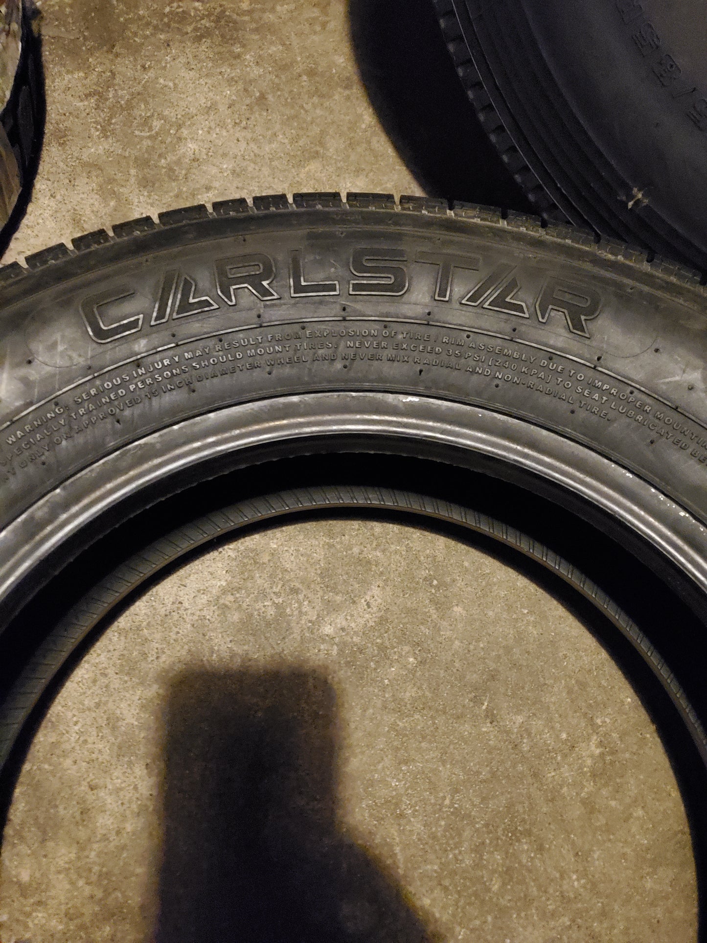 CARLSTAR RELIANCE RADIAL ST BSW ST 205 75 15 8PLY TRAILER TIRE 6H09596