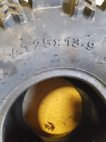 NOS BKT W207 BSW AT 25 13 9 6PLY ATV/UTV TIRE 94001644