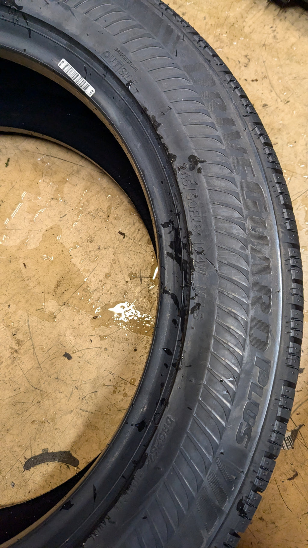BRIDGESTONE DRIVEGUARD PLUS RUNFLAT BSW P 245 50 18 104W XL TIRE 013338
