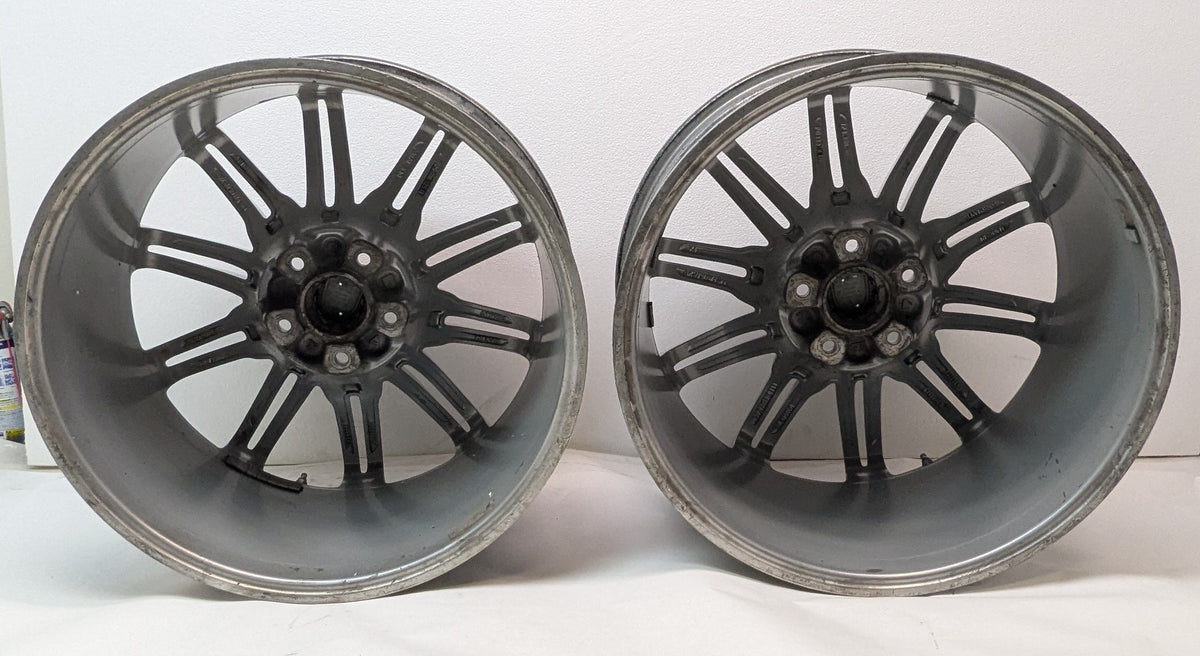 4 USED GENUINE PORSCHE CAYENNE 21X10 ET 60 5LUG SILVER WHEELS 7P5.601.025.H