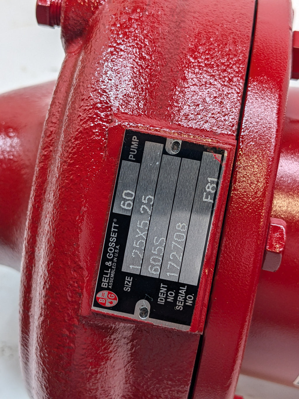 BELL & GOSSETT 605S SERIES 60 PUMP W72708 2VRW9 172708LF