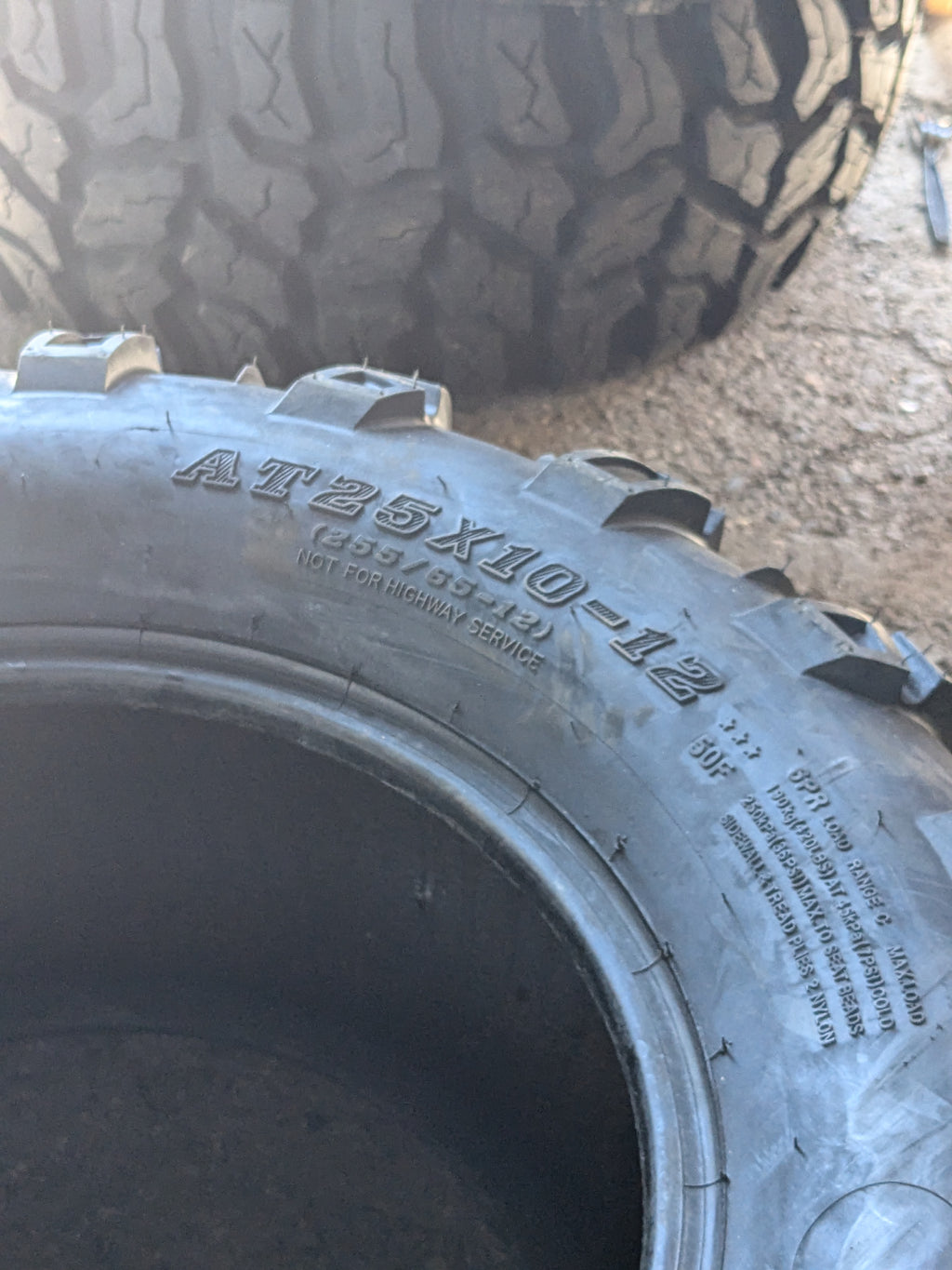 SEDONA MUD REBEL AT12 BSW AT 25 10 12 50F 6PLY ATV/UTV TIRE MR251012
