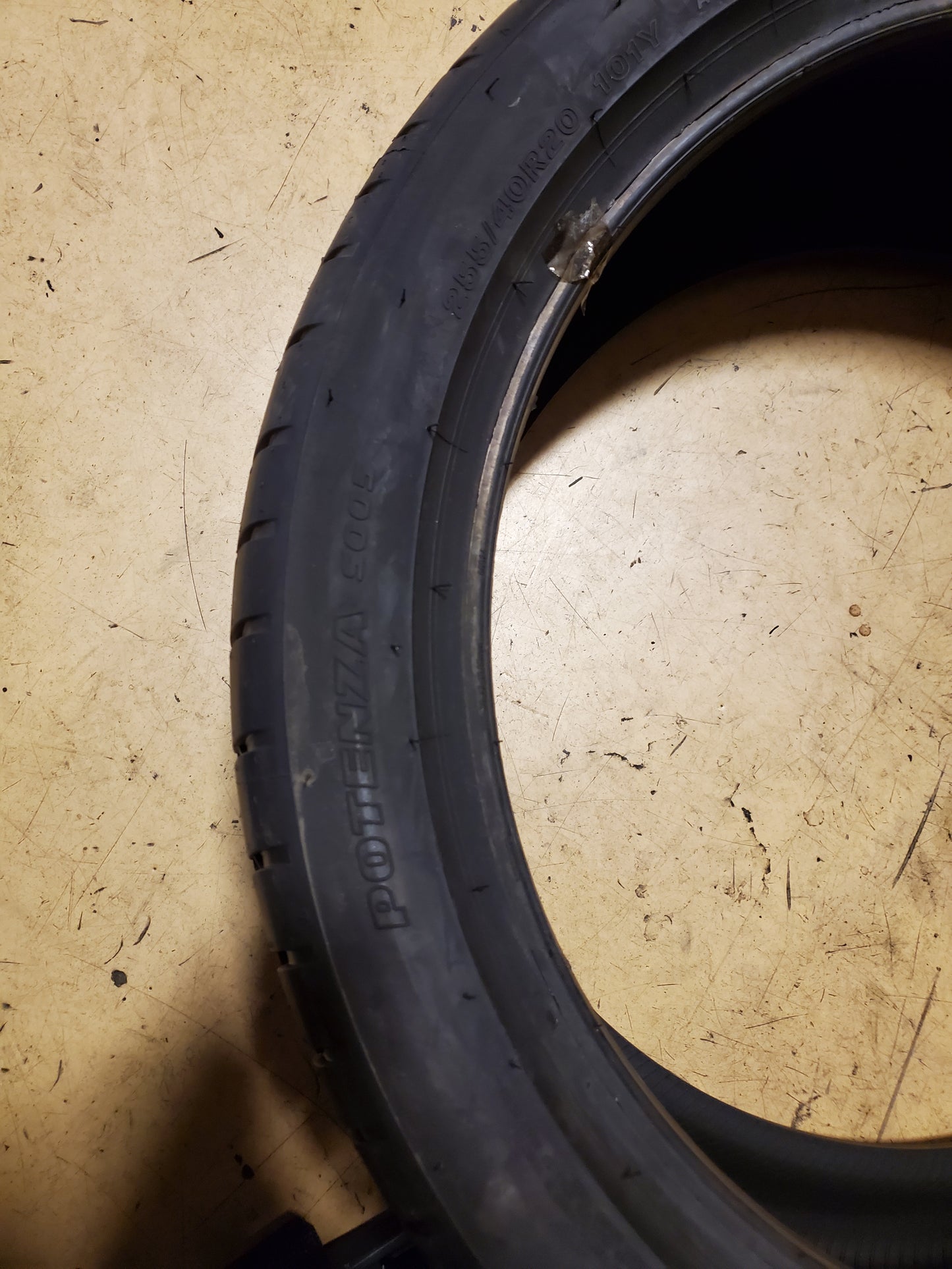 BRIDGESTONE POTENZA SOO5 BSW P 255 40 20 101Y XL UHP TIRE 011727