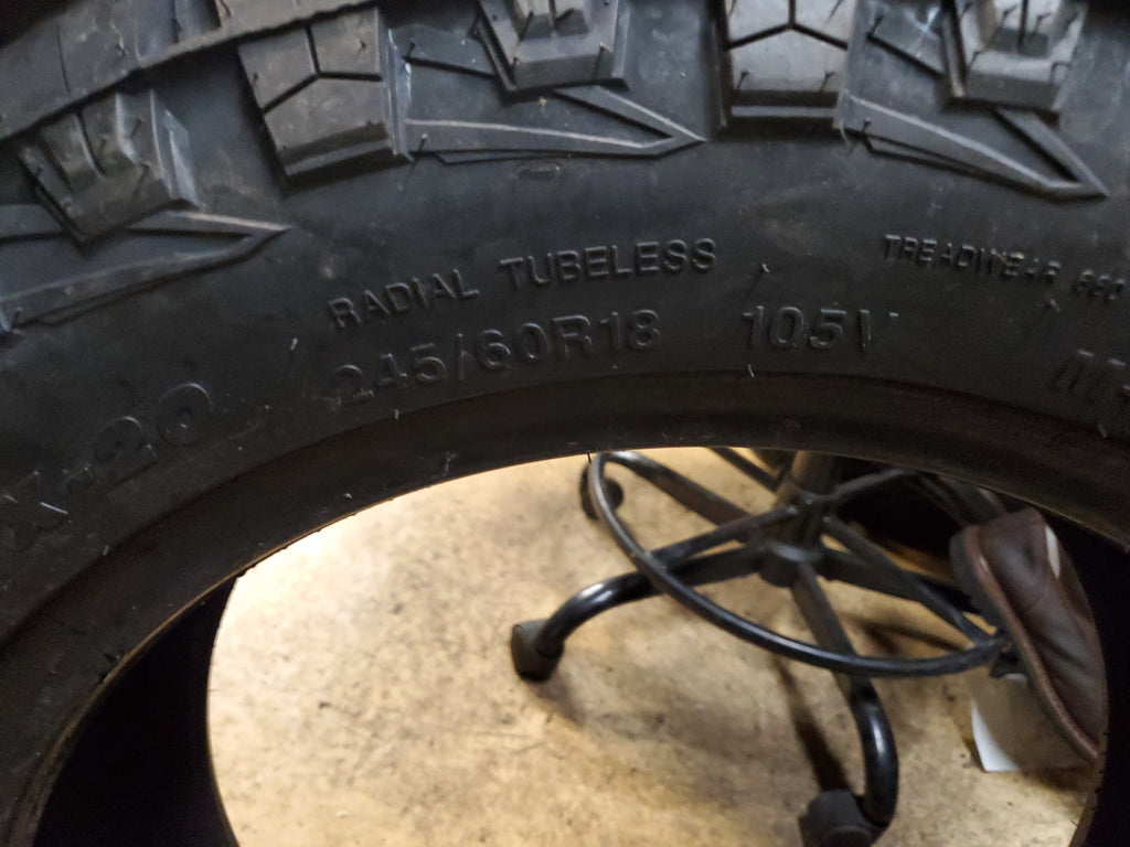 2 DELINTE DX-20 BANDIT X/T BSW LT 245 60 18 105V  RUGGED TERRAIN TIRE 841623133719