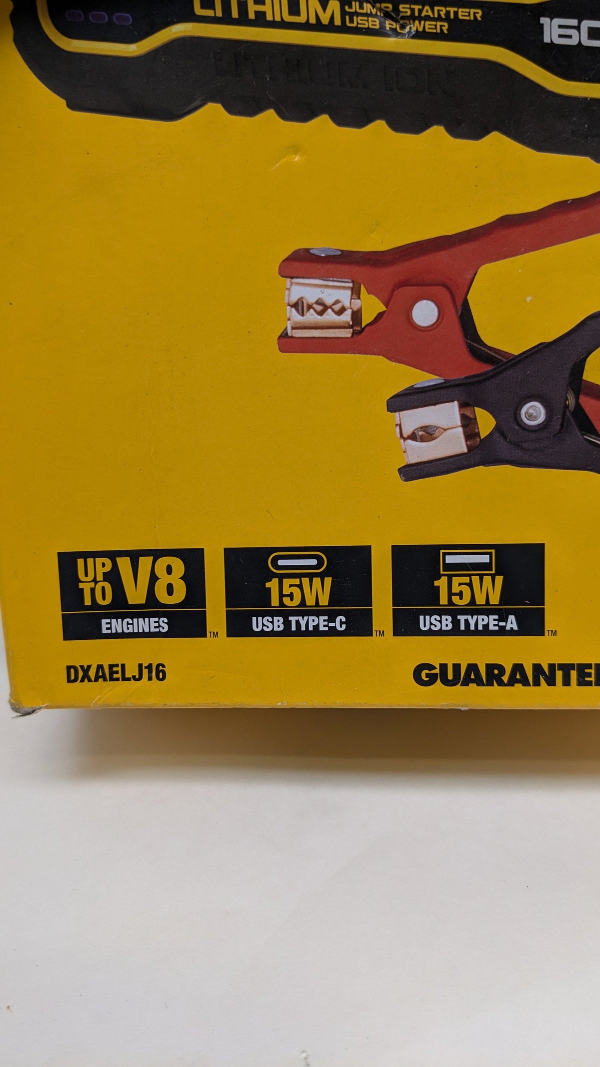 DEWALT DXAELJ16 1600 PEAK AMP JUMP STARTER BATTERY BOOSTER WITH USB POWER STATION
