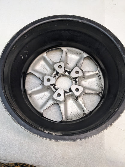 FUCHSFELGE 16X6 16X7 SET OF FOUR WHEELS FOR PORSCHE 991 BLACK SATIN CENTER W/ SILVER ANODIZED LIP USED B2