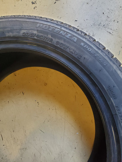 BRIDGESTONE POTENZA SPORT A/S BSW P 235 45 18 98W ALL SEASON TIRE 011897