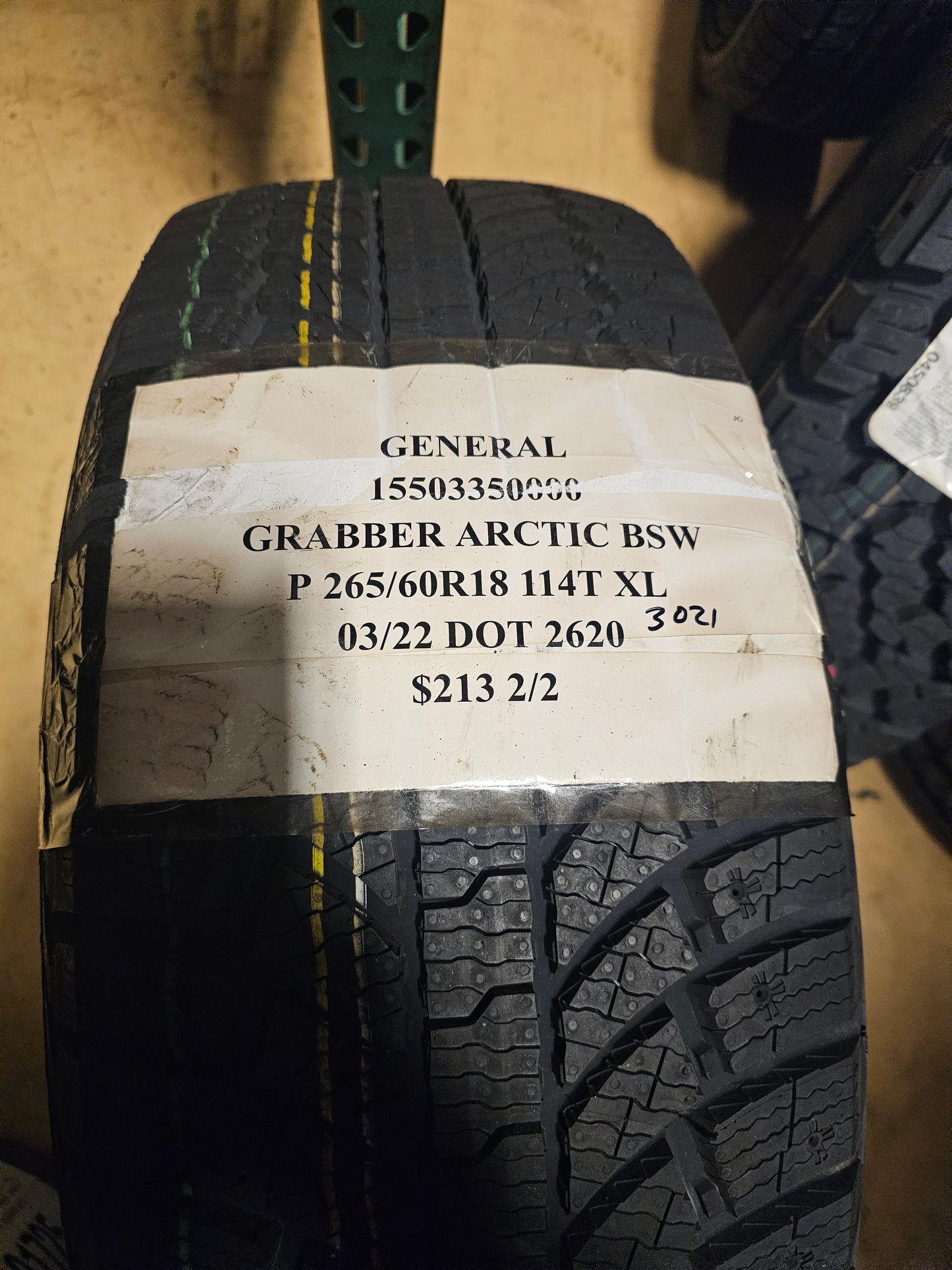 2 GENERAL GRABBER ARCTIC P  265 60 18 114T XL WINTER TIRES 15503350000